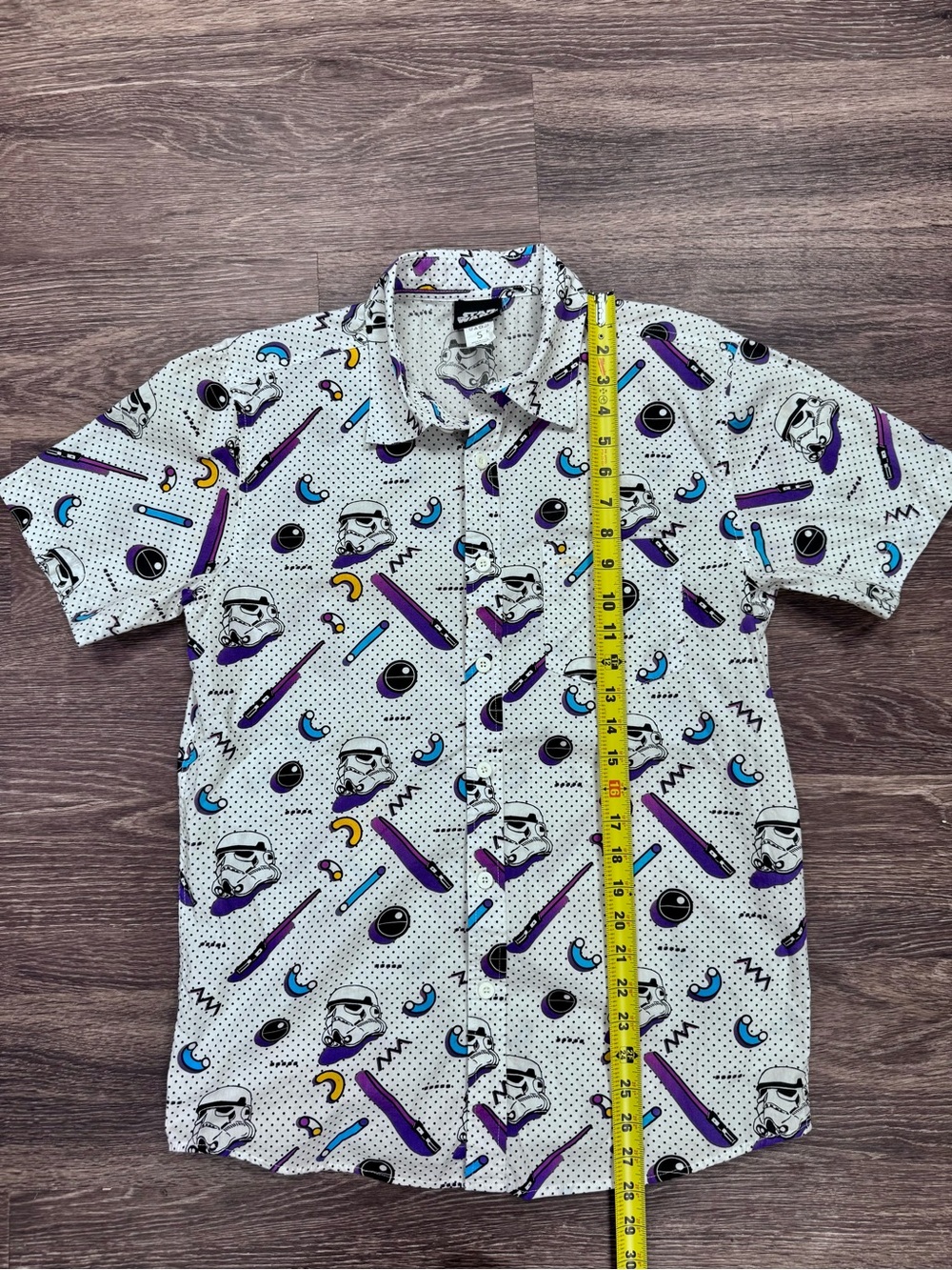 Star Wars Stormtrooper Lightsaber Button Up Shirt Adult Small Retro Print - Picture 5 of 5